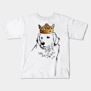 Great Pyrenees Dog King Queen Wearing Crown Kids T-Shirt